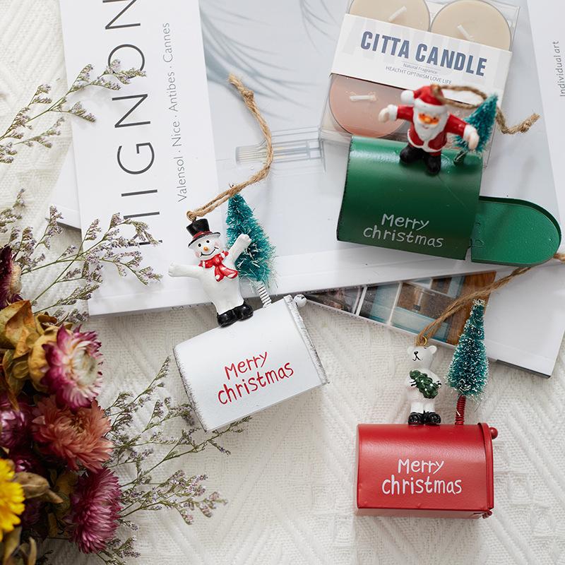 Рождественское кованое украшение Коттедж Почтовый ящик Подвесное украшение Витрина Подвеска Украшение для дома