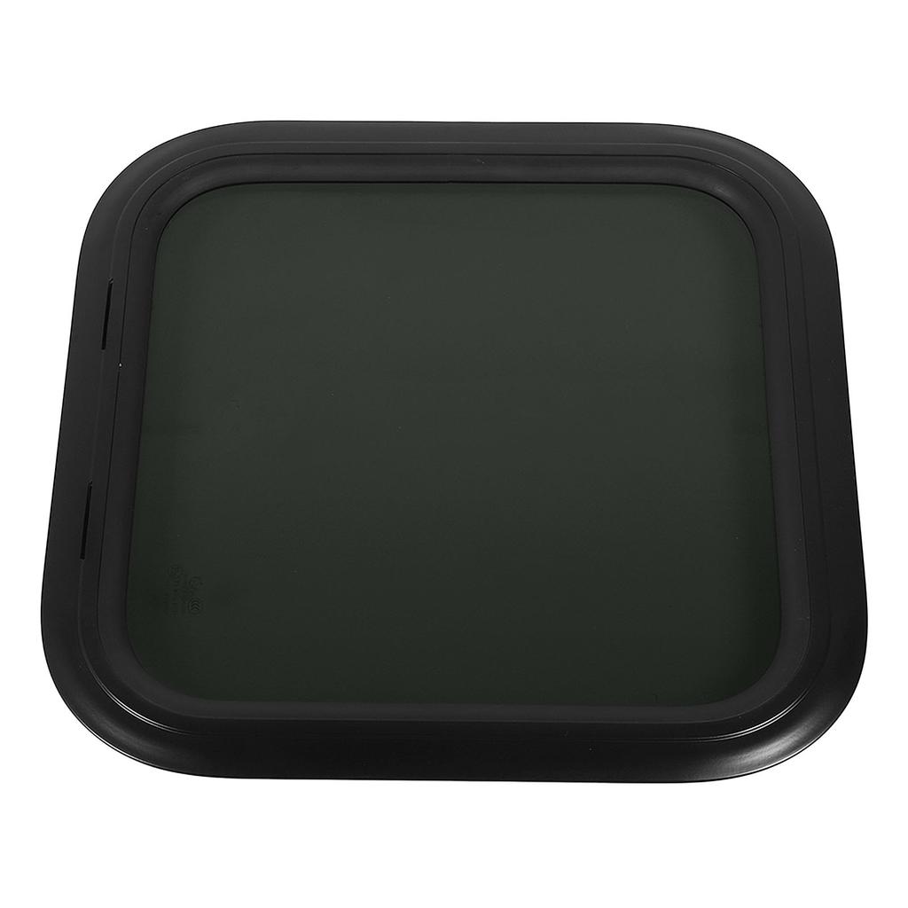 450x450mm RV Fixed Window Rounded Transparent Black Glass Entrance Door Window with Frame for Camper Caravan for