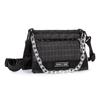 Men Women Chain Single Shoulder Bag Foldable Messenger Bag Chain Casual Plaid Chest Bag Small Crossbody Bag Waterproof Black