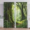 Зеленые шторы с принтом природы «Первобытный лес»   2 панели   Защита от солнца и посторонних глаз   Подходят для декора различных комнат