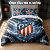 Atletico Madrid Design Bed Bedding Set 1 Duvet Cover + 2 Pillowcases Soft Breathable Household Bed Linens
