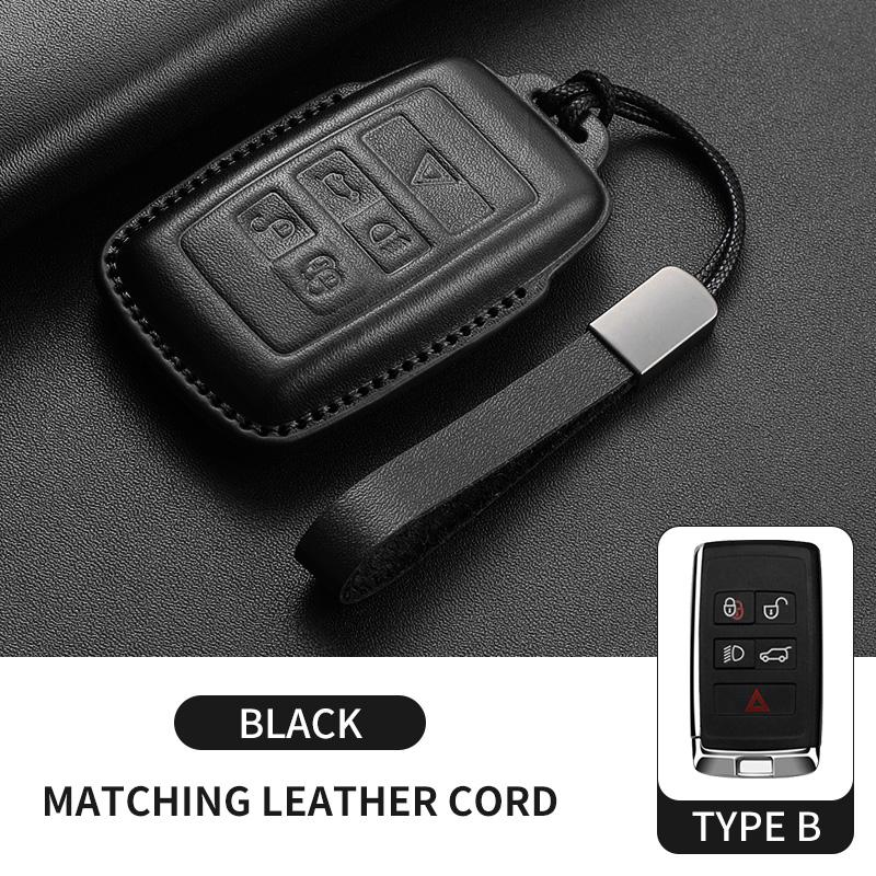 Leather Car Remote Key Case For Land Rover Range Rover Sport Evoque Freelander Velar Discovery 4 Auto Key Shell Fob Keychain
