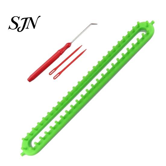 Durable Plastic Loom Knitting Set with Crochet Hook, Needle, Round Rectangular Yarn Weaving DIY Scarf Kit, Beginner for Hat Shawl Sweaters Manual Tool