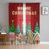 Christmas Candy Winter Gingerbread Curtains For Living Room Bedroom Home Decoration Window Voile Tulle Curtain Drapes
