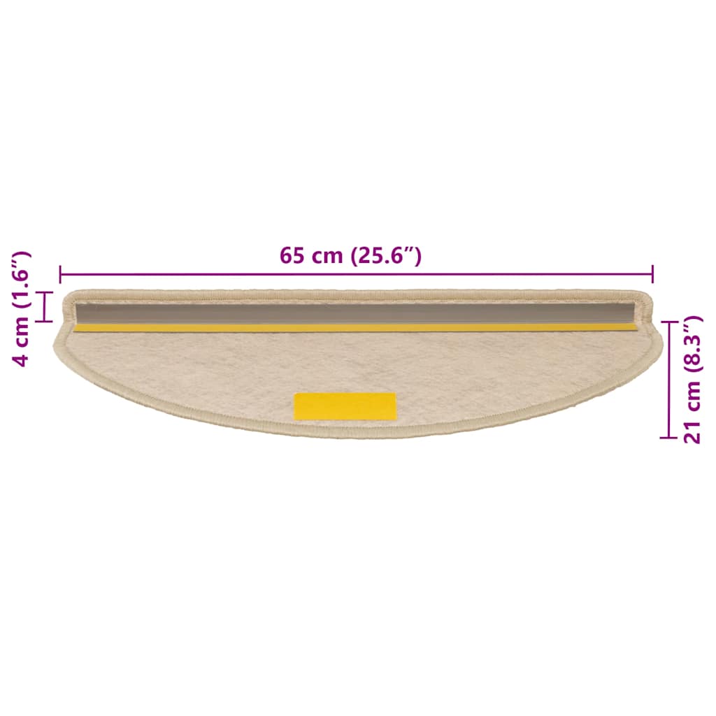 Stair Treads Self Adhesive Sisal Look 30 Pcs. 65x21x4cm Sand