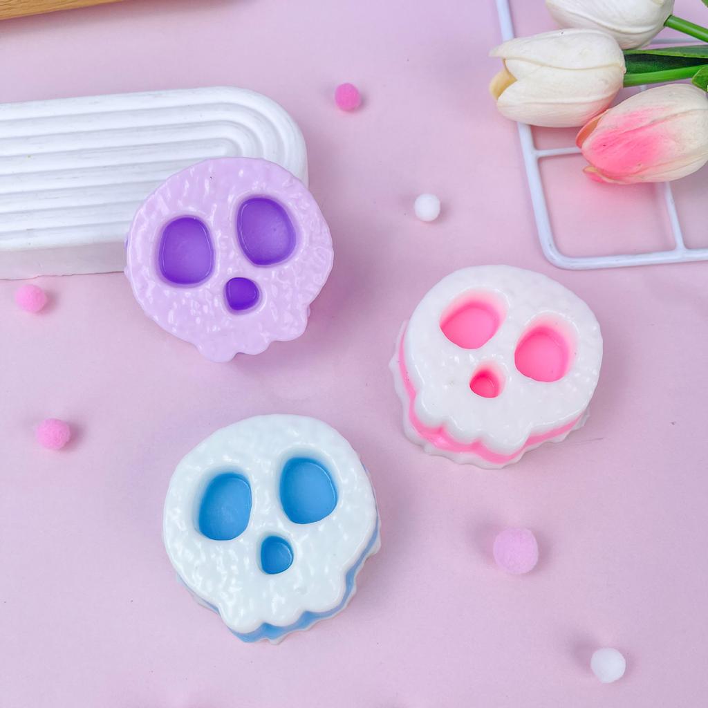 Taba Squishy Kawaii Hexoween Gift Funny Cartoon Skull Three Layers Thick Biscuit Fidgeting Kids Toys Adult Funny Holiday Gifts