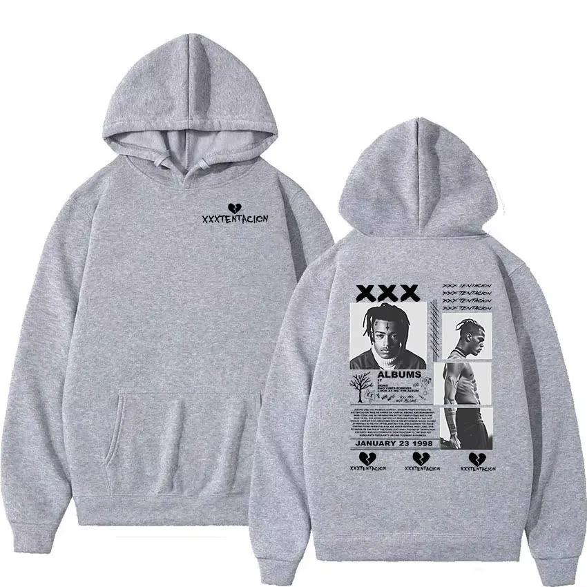 Худи с графическим принтом, Постер альбома рэпера XXXTentacion, Мужская Женская Уличная одежда, Хип-хоп, Готическая мода, Свитшот-пуловер, Свободный, Повседневный, Оверсайз