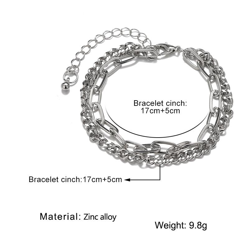 Ретро двухслойный браслет «Человеческий аватар», женский нишевый индивидуальный хип-хоп, пара подруг, простые ювелирные изделия ручной работы