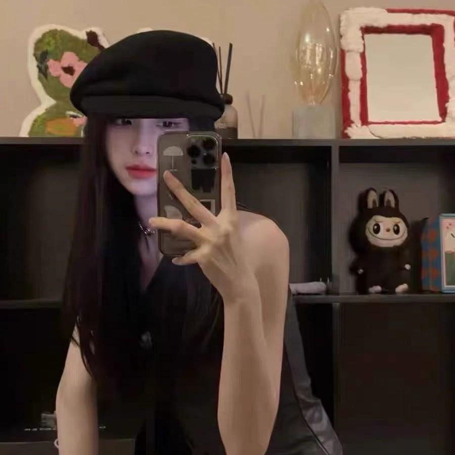 Японская кепка газетчика из чистой шерсти на осень и зиму, открывающая лицо, маленькая беретка, цилиндр