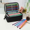 4 Layers 72 Holes Portable Drawing Sketching Pencil Pen Zipper Case Holder Bag Large Capacity