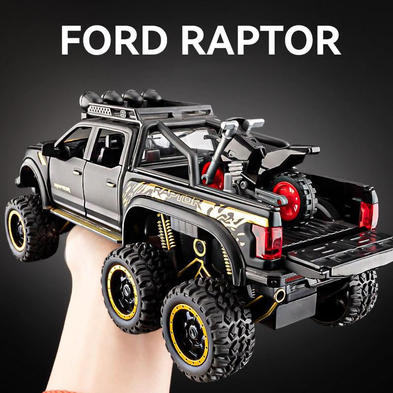 AJJ1 1:28 Ford F150 Beast Raptor 6×6 Off Road Modified Version Alloy Car Model Diecast Metal Toy Home Trendy & Desktop Display Gifts