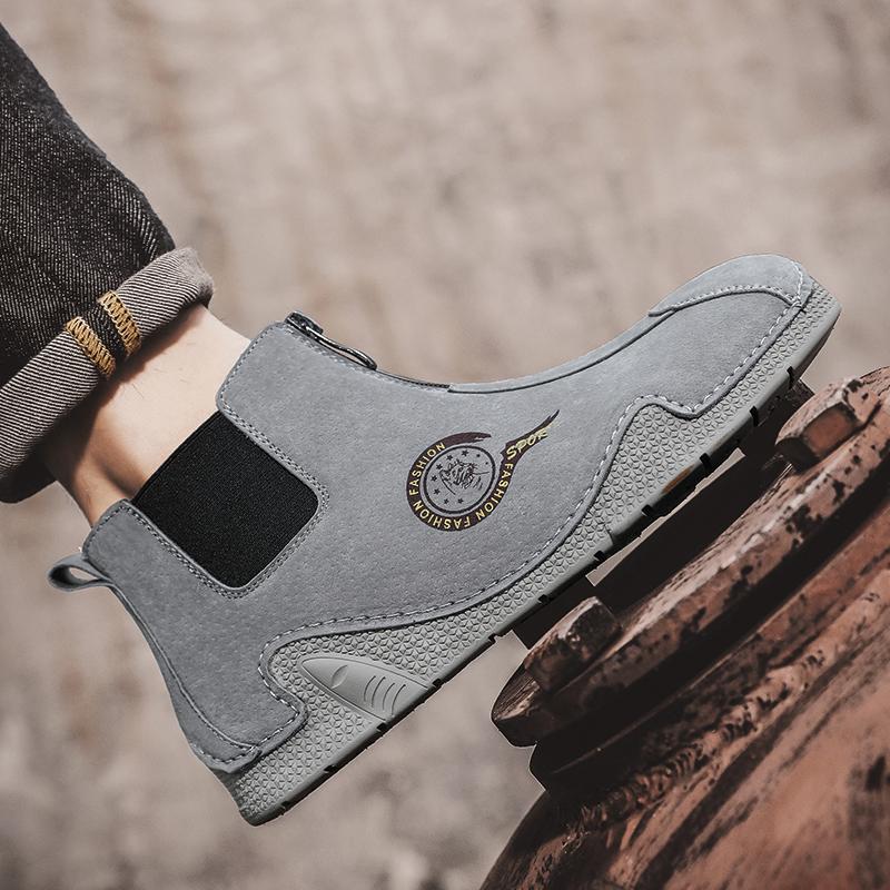 Men’s Leather Boots Outdoor Casual Sneakers Plus Size 39-46