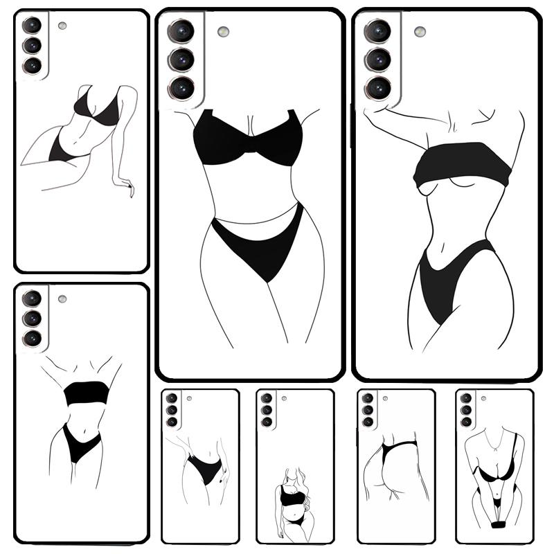 Woman Body Line Art Cover For Samsung Galaxy S22 S23 Ultra Note 20 10 Plus S9 S10 S20 S21 S23 FE Phone Case