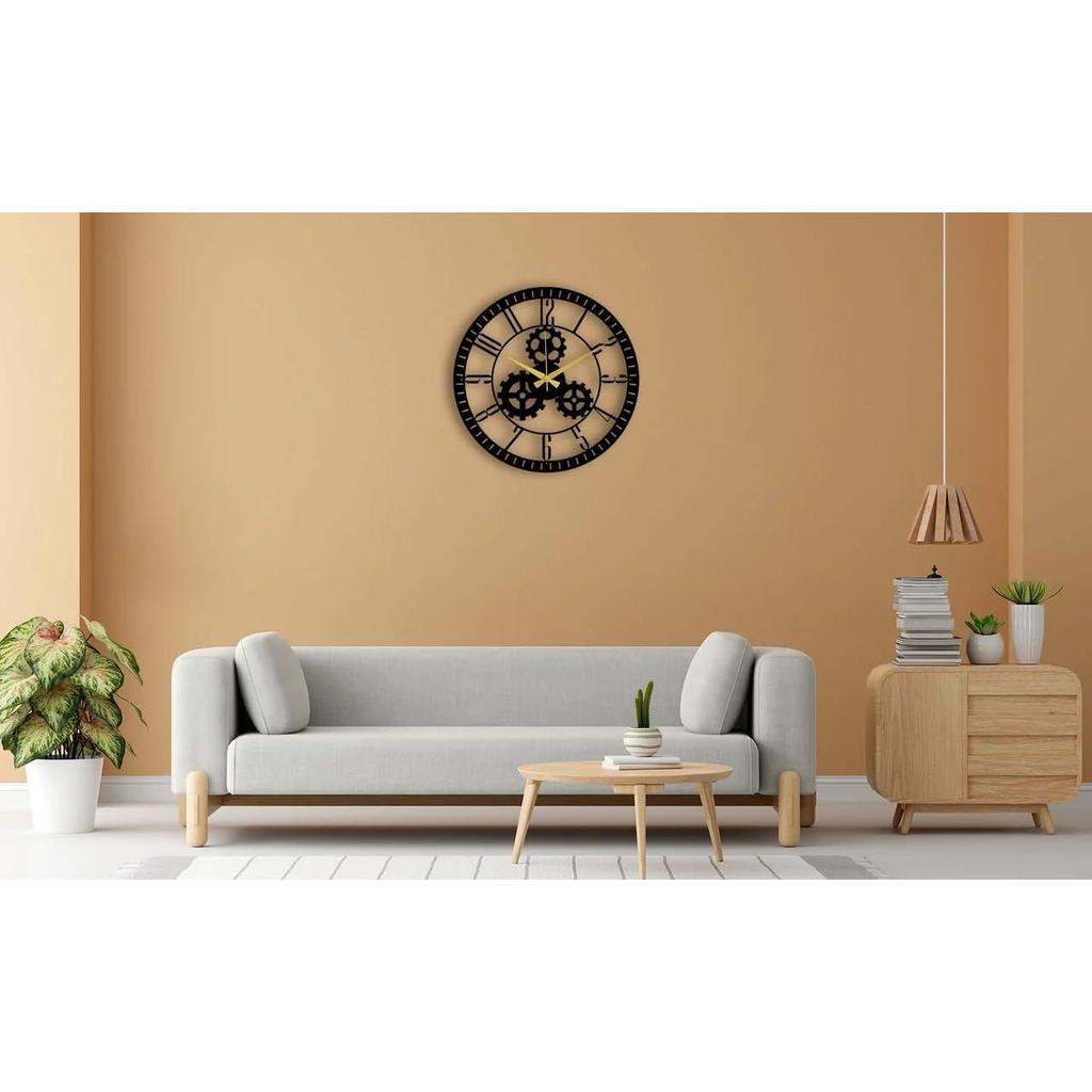 Часы для гостиной, спальни, офиса, кухни, дома и прихожей | Антикварные причудливые большие современные настенные часы для домашнего декора (60см)