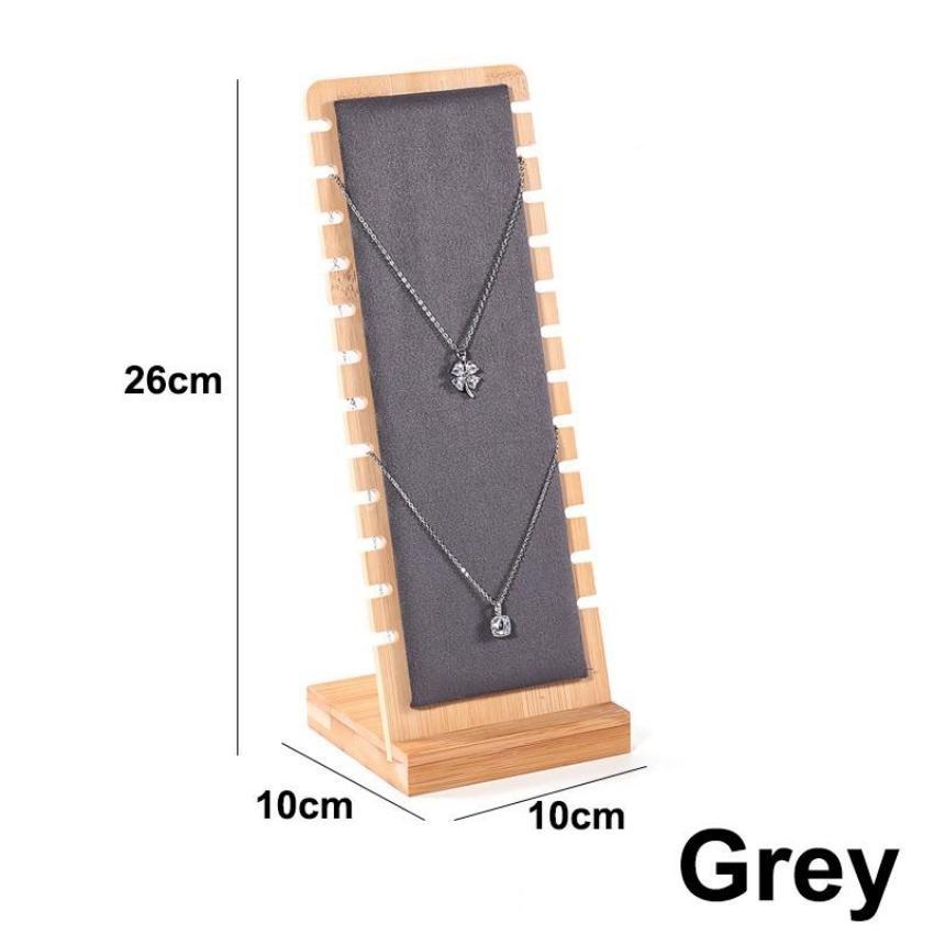 Новая мода бамбуковые ювелирные изделия ожерелье органайзер для ювелирных изделий деревянный мульти кулон полка рамка для дисплея