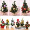 Tiny Table Top Christmas Tree with Ornaments for Festive Home Decor