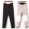 Хлопковые брюки для среднего и пожилого возраста Трехслойные утепленные термобрюки Женские утолщенные брюки с высокой талией и наколенниками Леггинсы для талии бабушки и мамы