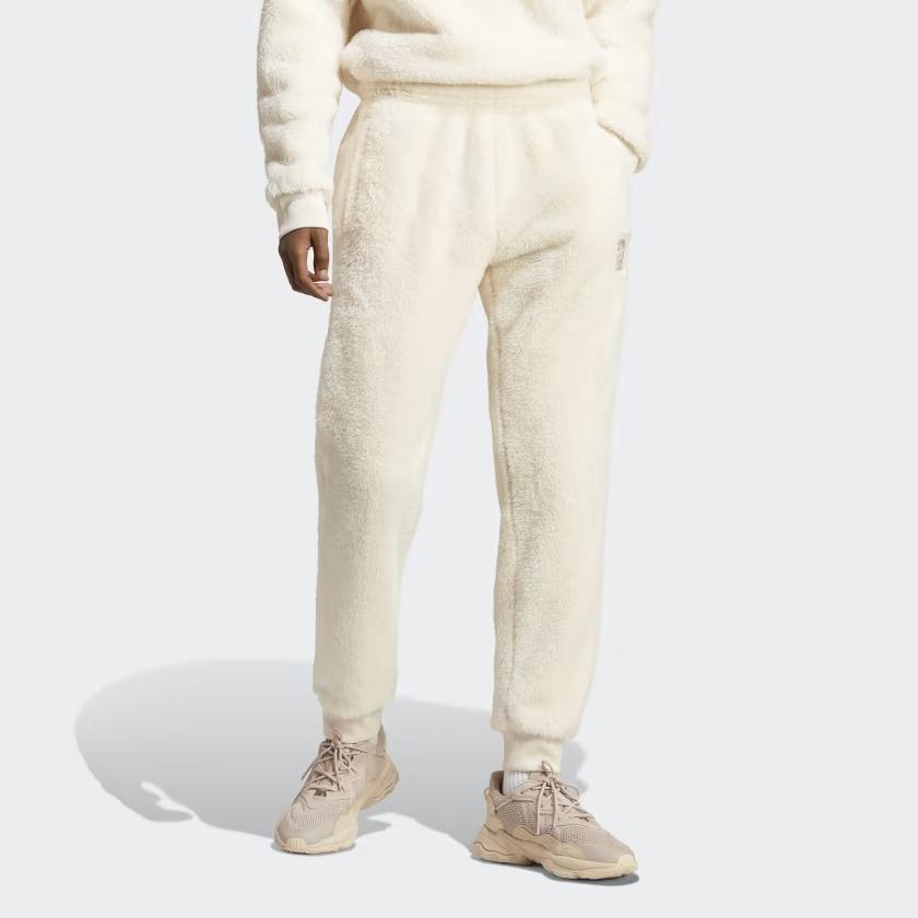 adidas Оригинальные джоггеры Essentials+ из пушистого флиса Мужские джоггеры Белые HR2954