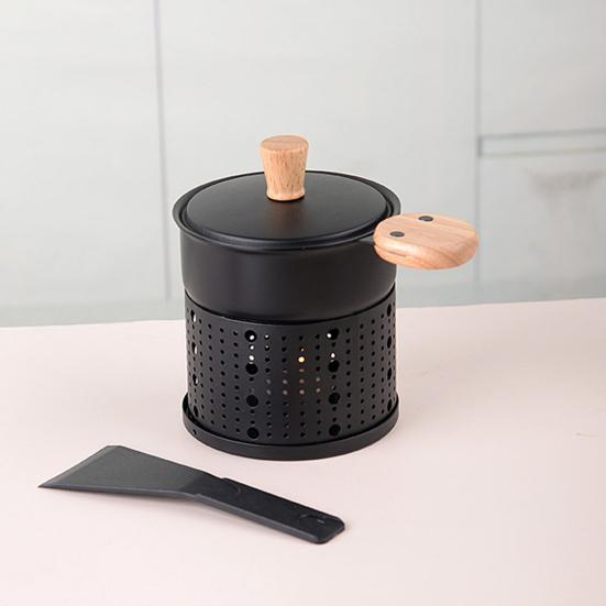 Portable Cheese Oven with Candle Holder Spatula Space-Saving Simple Elegant Cheese Melter Multi-Functional Hot Pot Frying Pan