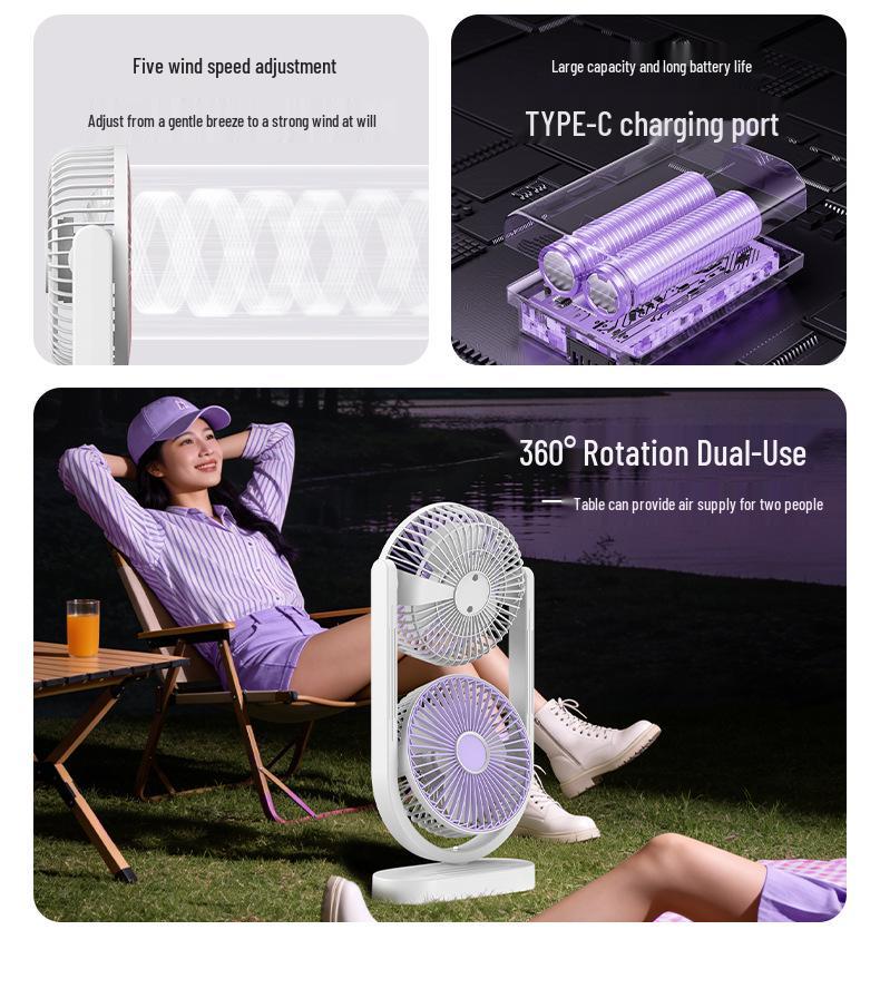 Silent USB Desktop Fan: Multi-Functional, Long-Lasting for Dorm/Office Use