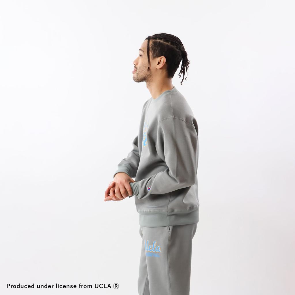 Длинный рукав, круглый вырез, эластичный термографический принт UCLA Crew Neck Толстовка Баскетбол Оксфорд Серый L [Champion] Футболка C3-YB061 Мужская