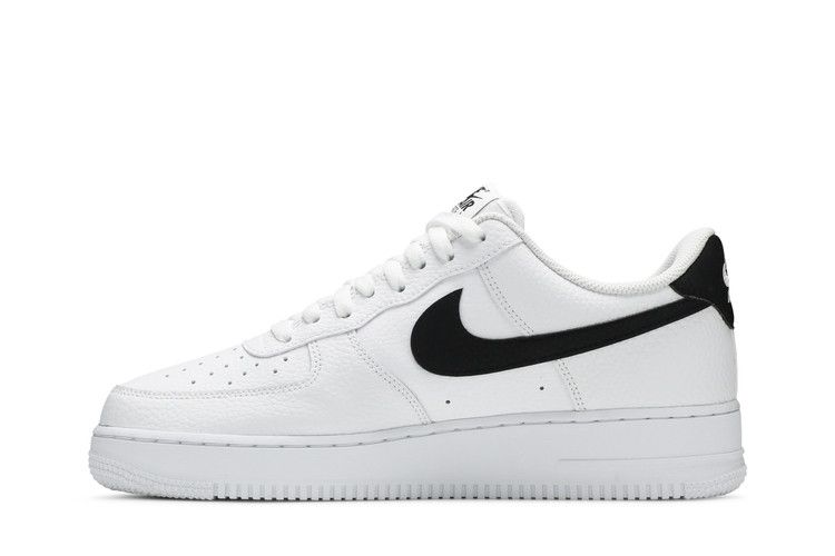 Nike Кроссовки Air Force 1 Low '07 Бело-черные шагреневая кожа