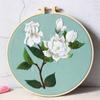 DIY Material Pack With Hoop Cross Stitch Embroidery Kit Bouquet Flower Needlecraft Needlework