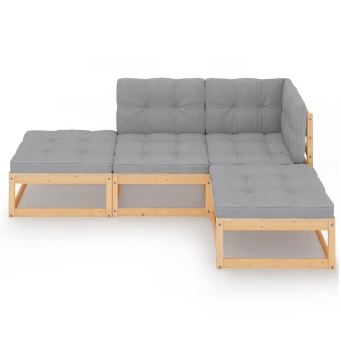 Maison Exclusive - Salon de jardin 4 pcs avec coussins Bois de pin massif