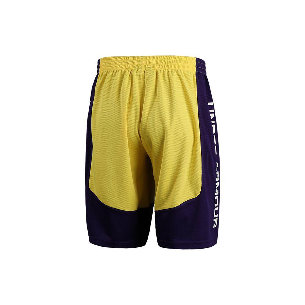 Under Armour Letter Logo Print Contrast Knit Basketball Shorts Men Bottoms Yellow 22500201-790