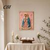3D Pearl Texture Art Mary Painting Kit, Divine Mercy Jesus Holy Religious DIY Kit for Adults Faux Craft Set Beginners Christian Wall Decor