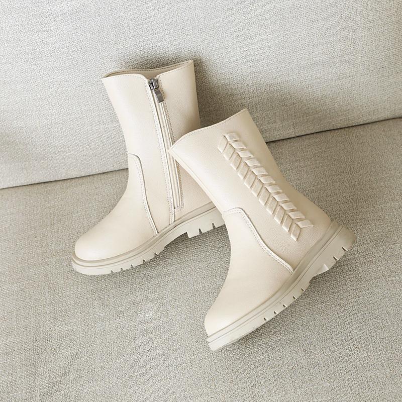 Детские кожаные ботинки для девочек Корейские Новые Зимние Плюс Бархат Универсальные Повседневные Мягкая подошва Милые Принцесса Элегантные Шикарные Ботинки