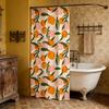Mildew Proof Orange Peach Shower Curtain with Hook Bathroom Privacy Curtain  Dormitory