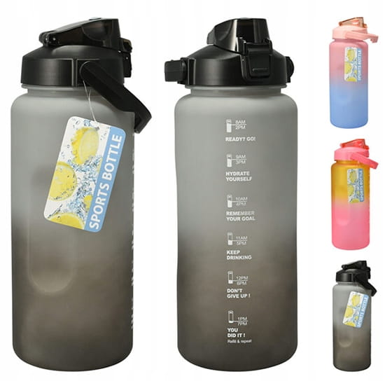 2L motivational measuring water bottle Sports bottle with handle