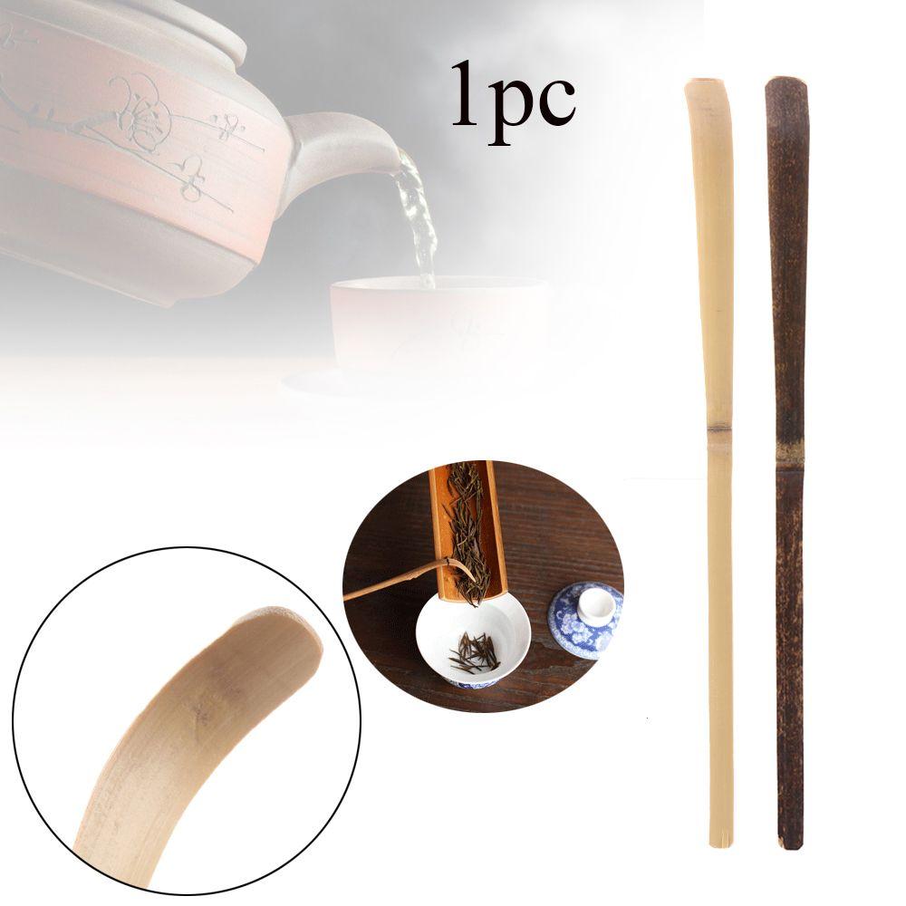 Кухонная утварь Специи Гаджет Руководство Ручная работа Ложка для матча Лист Лопатка Черное бамбуковое дерево Палочки для чая