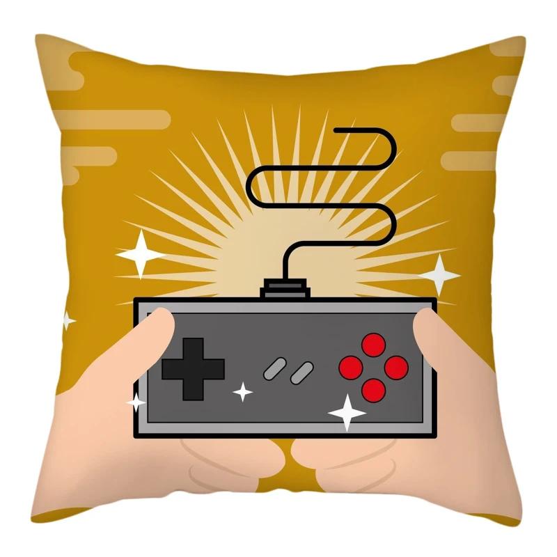 45x45cm Gaming Handle  Room  Player Decoration Pillowcase Comfortable Sofa Chair Car Cushion Cover Home Decor