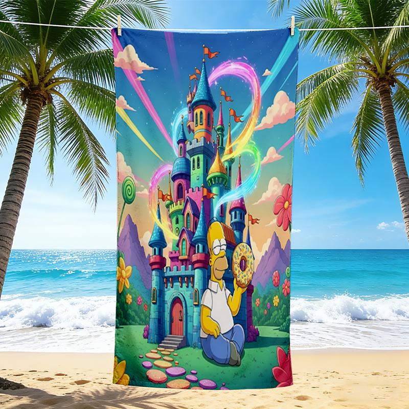 1Pc Castle Dreams Adventure Beach Towel, Quick Dry, Multi-Use for Beach Pool Gym Yoga Home Travel, Christmas, Halloween, Xmas Gift S736