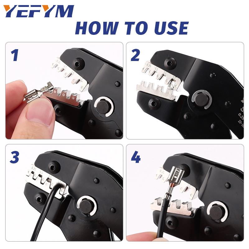 Неизолированный обжимной инструмент с открытым корпусом 23–16 AWG 0,25–1,5 мм², щипцы с храповым механизмом для клемм Dupont Molex JST TE и контактов EPC PCIE SATA — SN-58B