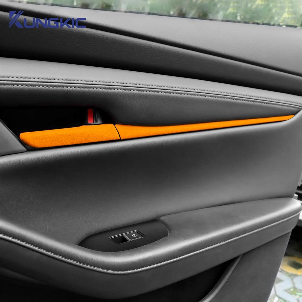 Suede Door Handle Frame Sticker Trim for Mazda 3 BP Axela 2019-2025 LHD RHD Interior Accessories