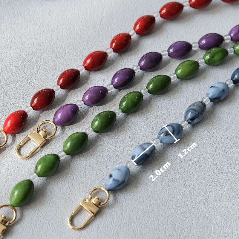 Новая модная женская сумка, аксессуар, съемная однотонная цепочка из бисера, роскошный акриловый ремешок, женская элегантная цепочка на плечо с ручкой