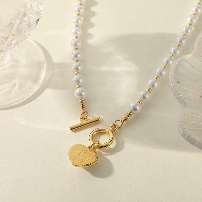 1pcs Gold-color Necklace Ladies Light Luxury Wind Super Fairy Temperament Love Heart With Diamonds Collarbone Chain