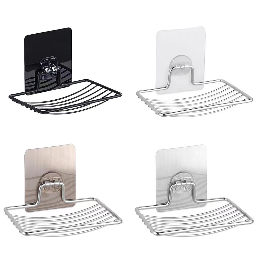 1PC Stainless Steel Bathroom Soap Holder No-Drill Wall-Mounted Design, Single Layer Drainage Design, Simple And Practical Bathroom Shelf