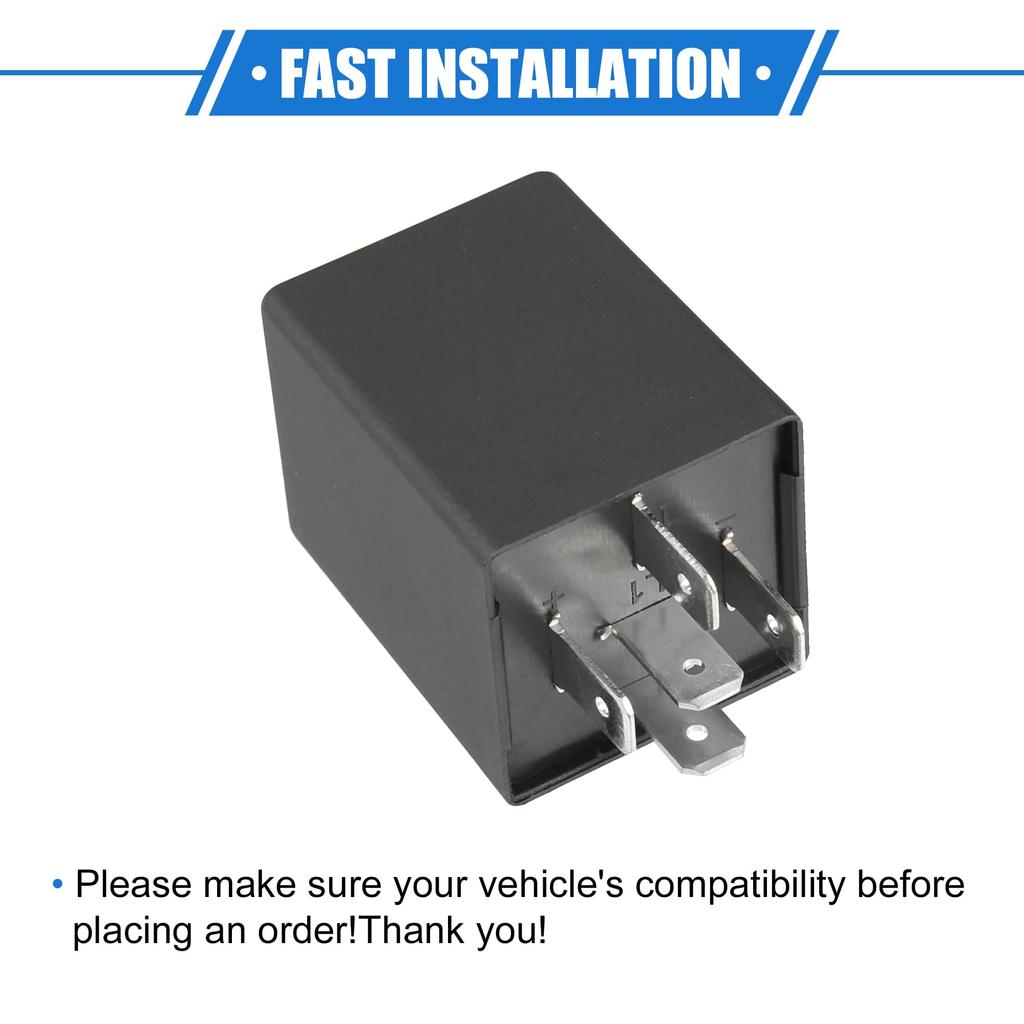 VekAuto Реле Электронное LED Реле-мигалка Фикс 5-контактное EP27 Мигалка поворотников Универсальный автомобиль Прочный пластик Черный