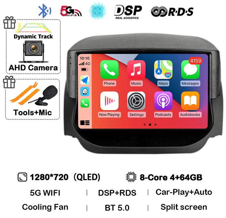 Android 14 Carplay Auto для Ford EcoSport Eco Sport 2014 2015 2016 2017 2018 Автомобильный радиоприемник GPS 4G+WIFI Мультимедийный стереоплеер QLED