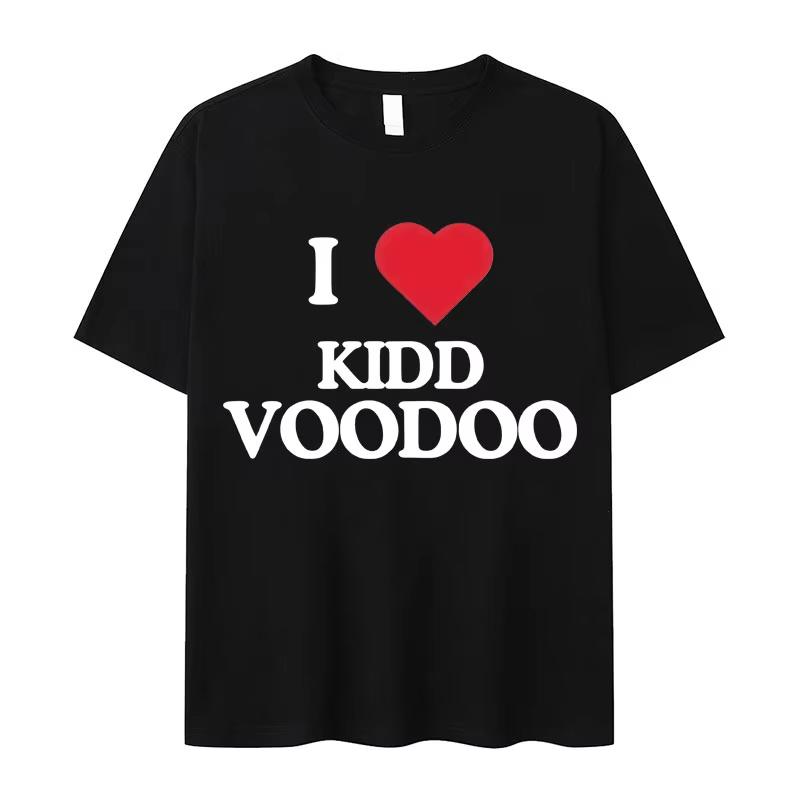 I Love Kidd Voodoo Album Tour 2026 Pattern Tshirt Summer Mens Women Hiphop Classic Pure Cotton Hot Sale Pop Top