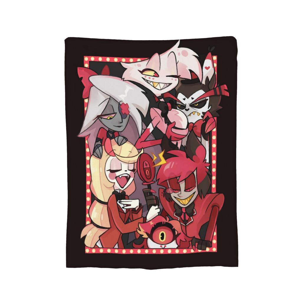 Cartoon Hazbins Hotels Vox Blanket Flannel Printed Multi-function Super Warm Throw Blanket for Bedding Car Rug Piece