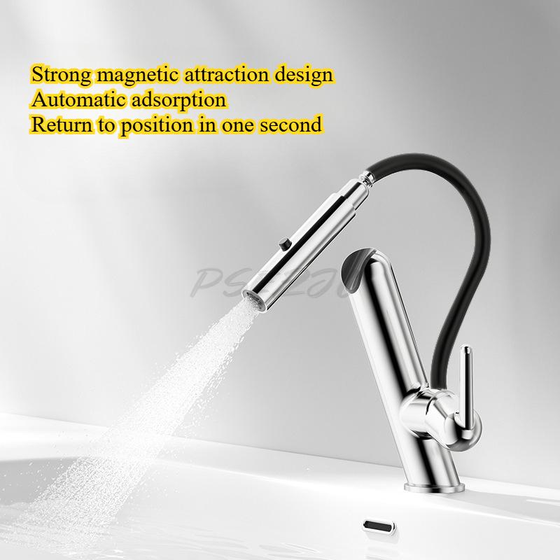 Magnetic Reset Bathroom Washbasin Wash Basin Hot and Cold Washing Multi-functional Household Universal Faucet
