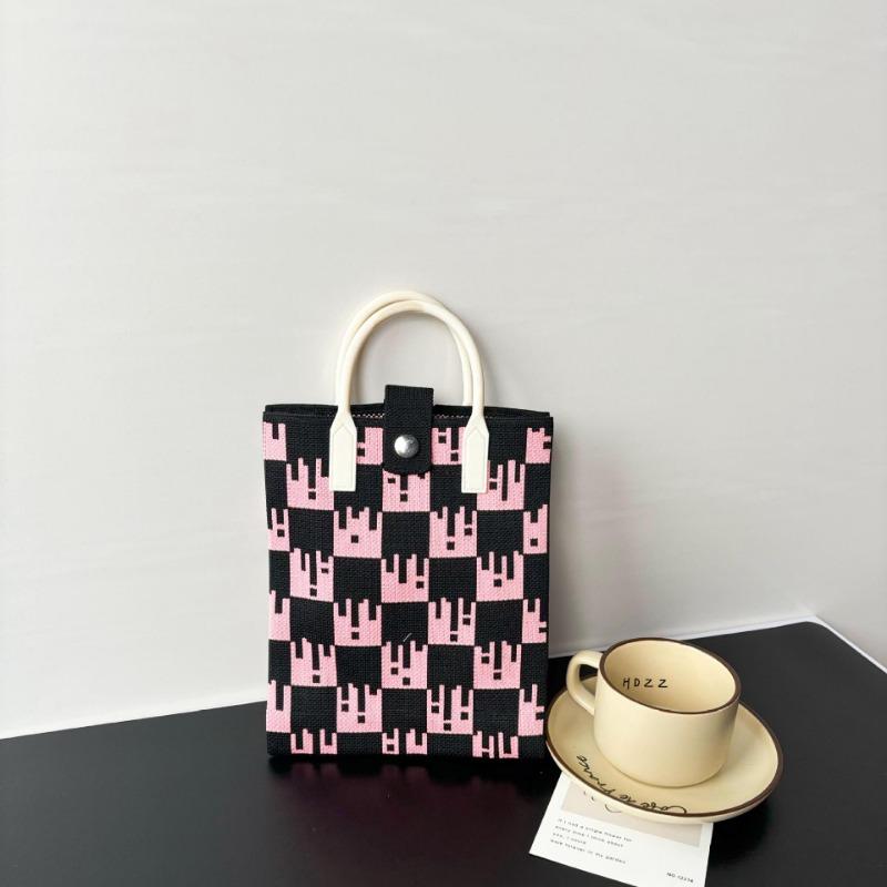 Премиальный стиль, сумка для мобильного телефона большой вместимости, вязаная сумка, нишевая, универсальная, на плечо, мессенджер, мультяшная, модная, дамская сумочка