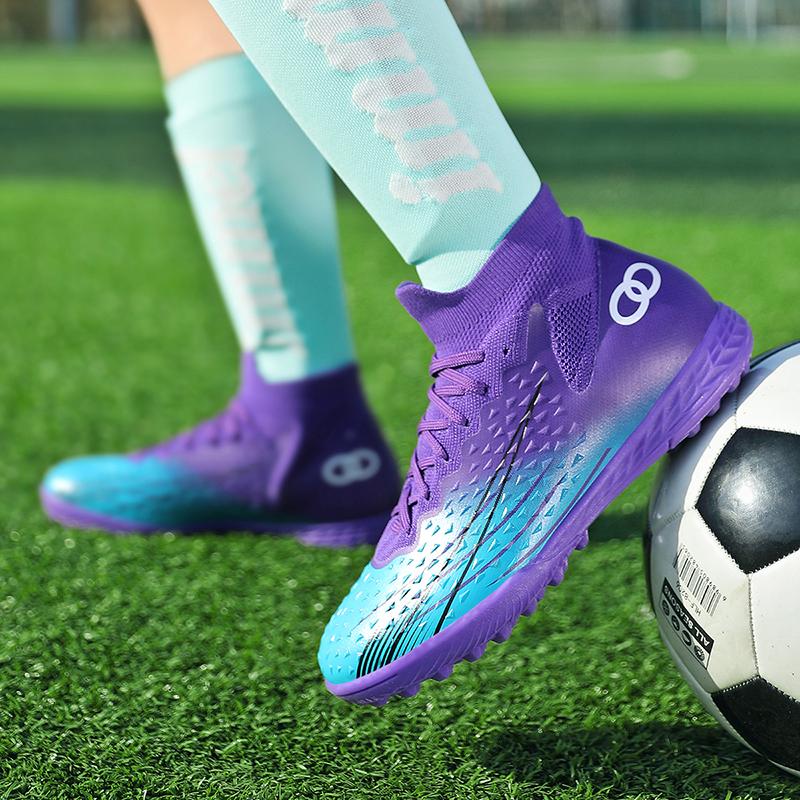 Новые мужские высокие футбольные бутсы высокого качества для профессиональных тренировок футбольные бутсы для игры на траве на открытом воздухе прочные футбольные бутсы кроссовки