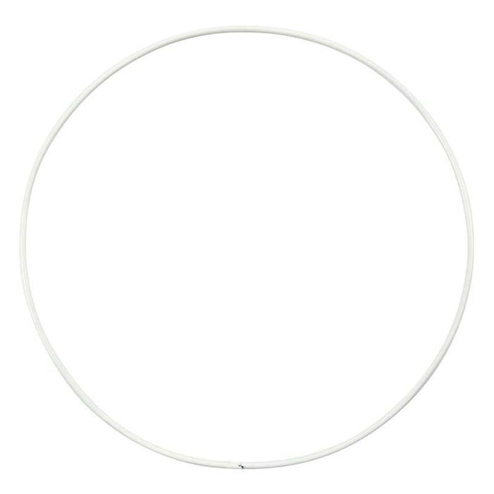 Cercle en métal - CREOTIME - Blanc - 15 cm - Lot de 10 - Utilisation intérieure