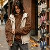 Женская легкая худи-свитшот с высоким воротником и леопардовым принтом для повседневной носки